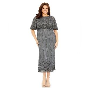 Mac Duggal 5939 NWT Cape Sleeve Embellished Dress